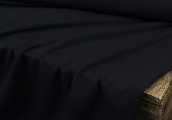 Enfärgad jersey (trikå) - GOTS-certifierad - svart, metervara