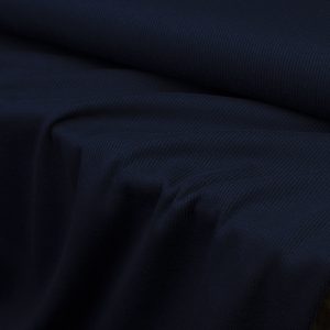 Ribbad jersey (trikå) enfärgad metervara – Marinblå, OEKO-TEX certifierad