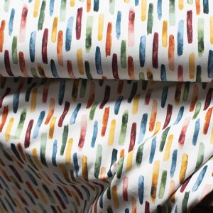 Jersey, trikå – Målade stripes – Offwhite, metervara