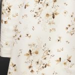 Bomullspoplin - Bruna blommor - Offwhite