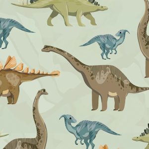 Badtrikå (UPF50) – Dinosaurier – Mintgrön