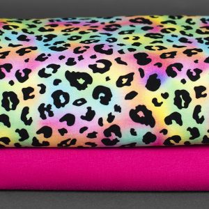 Paketerbjudande – Trikå leoprint flerfärgad / College (soft sweat) neonrosa