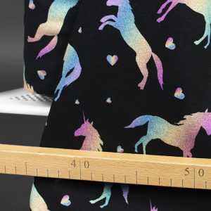 Jersey (trikå) - Pastelliga enhörningar - Svart