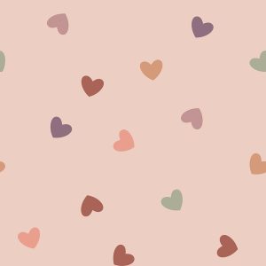 College (french terry) – Färgglada hjärtan – Rosa