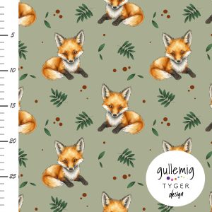 Jersey (trikå) – Mysig räv – Olivgrön (GOTS)