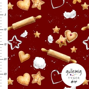 Jersey (trikå) – Baka pepparkakor – Mörkröd (GOTS)