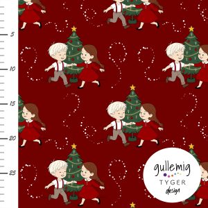 Jersey (trikå) – Dansa runt granen – Mörkröd (GOTS)