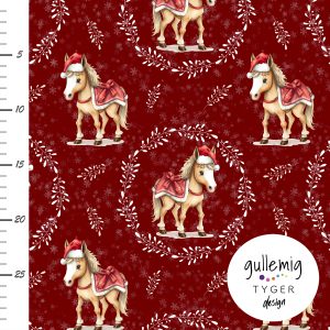 Jersey (trikå) – Julhästar – Mörkröd (GOTS)