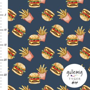 Jersey (trikå) – Hamburgare och pommes – Blå