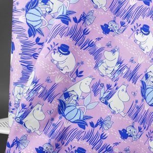 Jersey (trikå) – Mumin i trädgården – Rosa (Licenstyg)