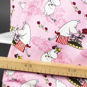 Jersey (trikå) - Mumin rosenträdgård - Rosa (Licenstyg)