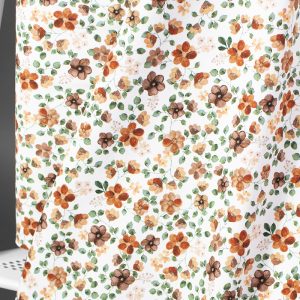 Jersey (trikå) – Småblommigt peach – Vit