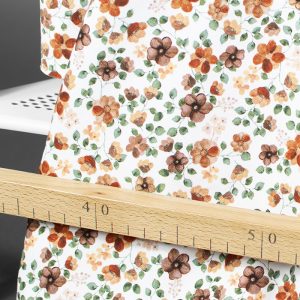 Jersey (trikå) - Småblommigt peach - Vit