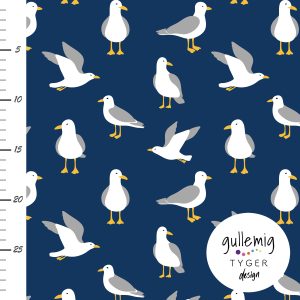 Jersey (trikå) – Fiskmåsar – Kornblå (GOTS)