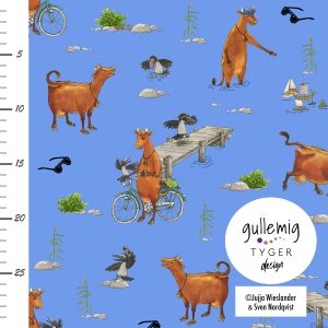 Jersey (trikå) – Badtur med Mamma Mu & Kråkan – Klarblå (GOTS, LICENSTYG)