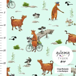 Jersey (trikå) – Badtur med Mamma Mu & Kråkan – Mint (GOTS, LICENSTYG)