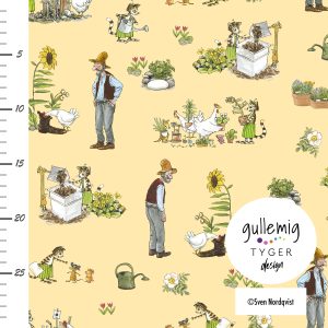 Jersey (trikå) – Pettson & Findus i trädgården – Gul (Licenstyg)