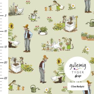 Jersey (trikå) – Pettson & Findus i trädgården – Sage (Licenstyg)