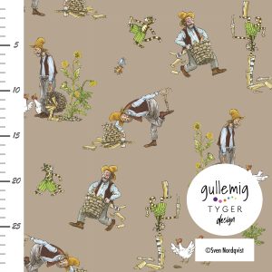 Jersey (trikå) – På vedbacken med Pettson & Findus – Taupe (Licenstyg)