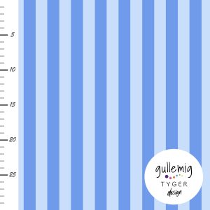 Jersey (trikå) – Randig 2cm – Klarblå/blå (GOTS)