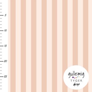 Jersey (trikå) – Randig 2cm – Peach/ljus peach (GOTS)