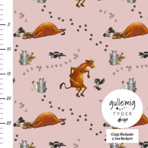 Jersey (trikå) – Mamma Mu & Kråkan Kurragömma – Rosa (GOTS, LICENSTYG)