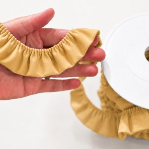 Volangband trikå 3cm – Dusty yellow