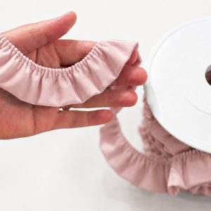 Volangband trikå 3cm – Gammalrosa
