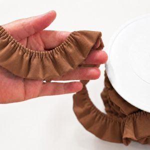 Volangband trikå 3cm – Brun