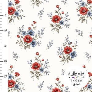 Jersey (trikå) – Blommor – Vintervit (GOTS)