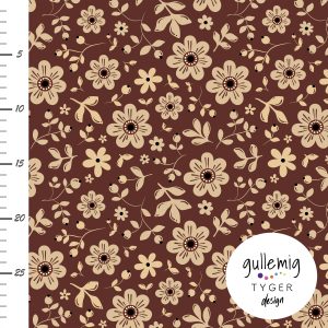Jersey (trikå) – Blommor och bär – Rostbrun (GOTS) Jersey (trikå) – Blommor och bär – Rostbrun (GOTS)