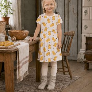 Jersey (trikå) - Lussebullar - Beige (GOTS)