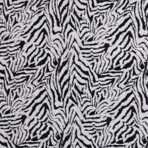 Jacquard-jersey (100% bomull) – Zebraprint – Svart/naturvit