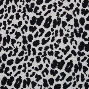 Jacquard-jersey (100% bomull) – Leoprint – Svart/naturvit