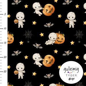 Jersey (trikå) - Halloween mumie - Svart (GOTS)
