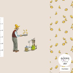 College (French Terry) PANEL - Pannkaksfest med Pettson & Findus - Ljus beige (Licenstyg)