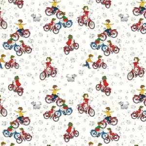 Jersey (trikå) – Lotta på Bråkmakargatan cyklar – Vit (GOTS)
