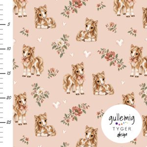 Jersey (trikå) – Hästar – Ljus dusty rosa (GOTS)