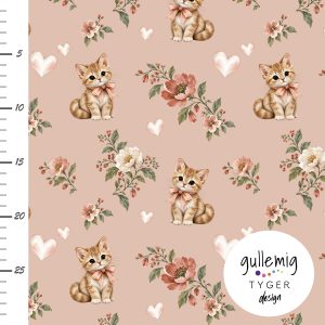 Jersey (trikå) – Söt katt – Dusty rosa (GOTS)